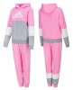 Adidas colourblock HU0429 B CB FL TS gyerek melegítő, tréningruha szett, rózsaszín-szürke-fehér, méret: 128