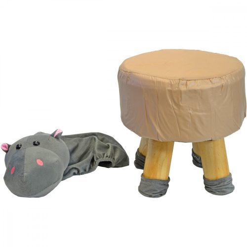 Saska Garden gyerekszék (ülőke), plüss velúr levehető huzattal, VÍZILÓ állatfigurás