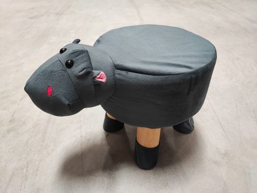 Saska Garden gyerekszék (ülőke), plüss velúr levehető huzattal, VÍZILÓ állatfigurás